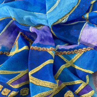 Sapphire Blue Silk Scarf