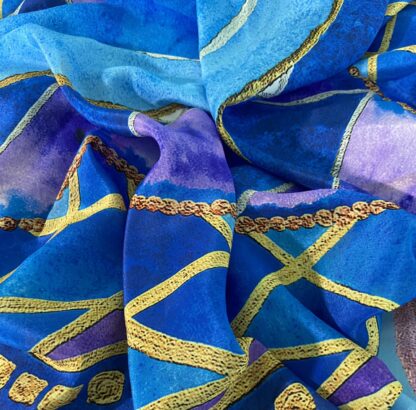Sapphire Blue Silk Scarf