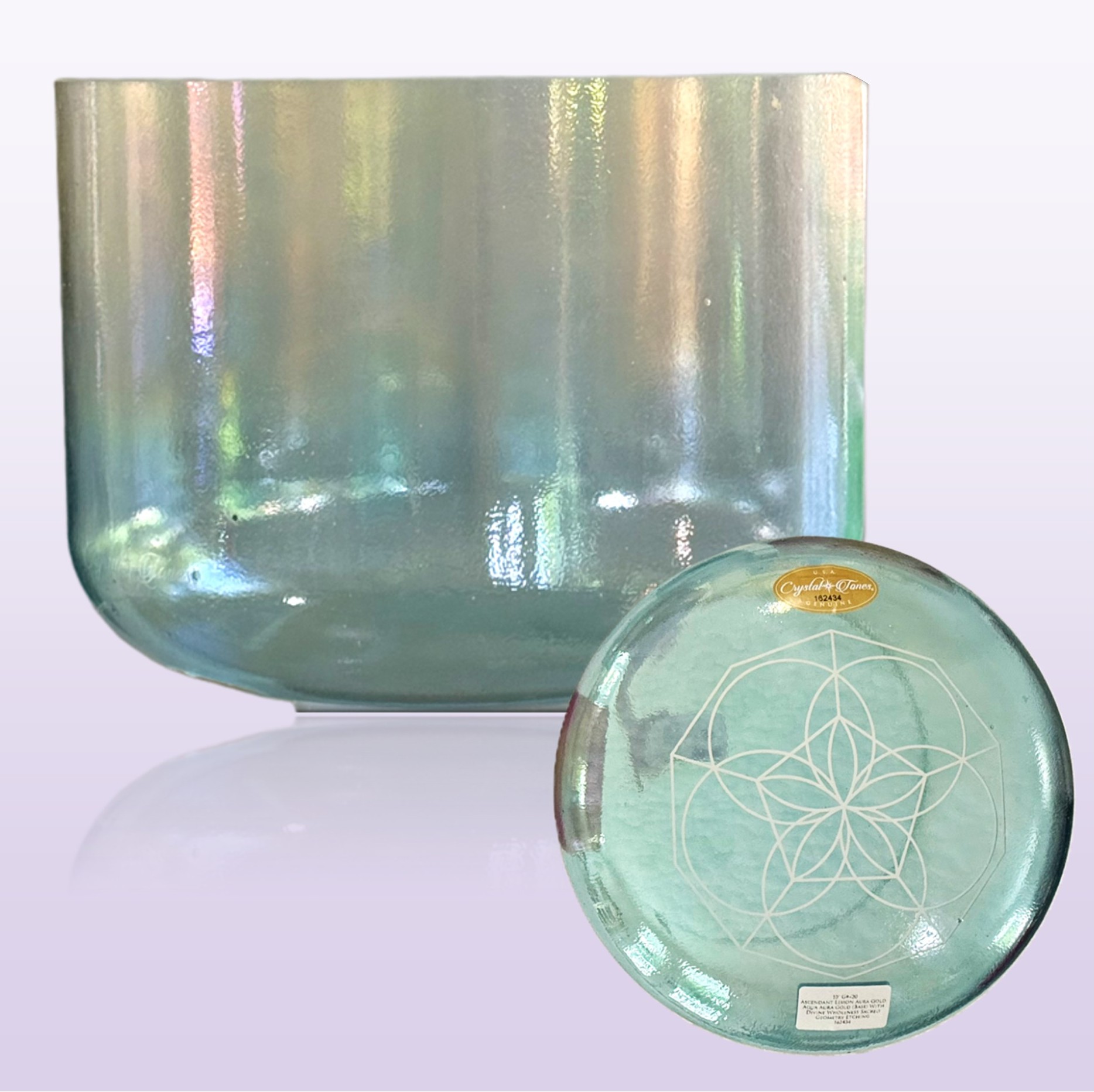 Ascendant Lemon Angel Gold, Aqua Aura Gold: 10” G# + 20 (Supports Thyroid Gland and Zeal Point Chakra)