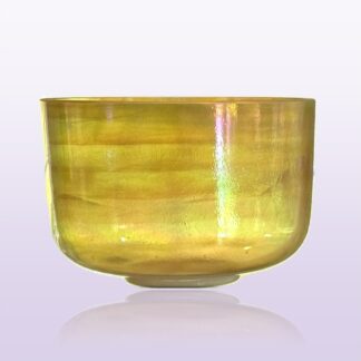 Libyan Gold Tektite, Platinum with Celestial Rings 12” D#+45 (supports Adrenal Glands) Alchemy Crystal Singing Bowl
