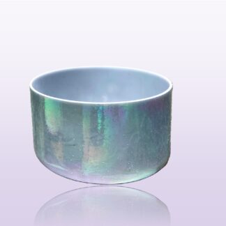 Moldavite, Platinum 9” C + 15: (Root Chakra) Alchemy Crystal Singing Bowl